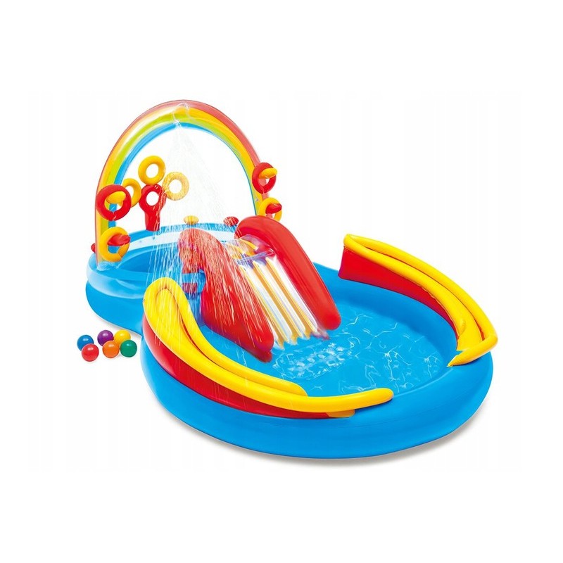 Vandens žaidimų aikštelės baseinas intex rainbow 57453 priedai