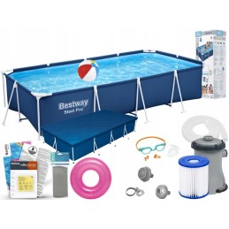 Plieninis sodo baseinas 400x211x81 bestway 56424 rinkinys 13in1 modelis 2024
