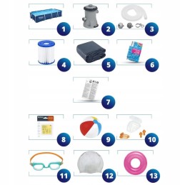 Plieninis sodo baseinas 400x211x81 bestway 56424 rinkinys 13in1 modelis 2024