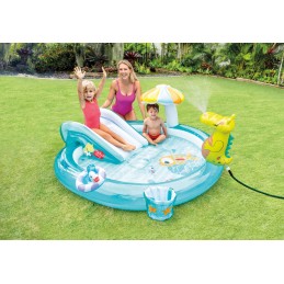 Baseinas, vandens čiuožykla, žaidimų aikštelė, intex irklavimo baseinas