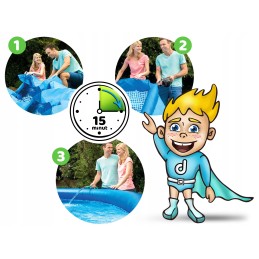 Intex išsiplečiantis sodo baseinas 457x84 komplektas, siurblio dangtis, 16in1