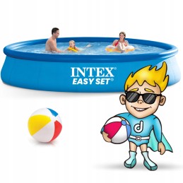 Intex išsiplečiantis sodo baseinas 457x84 komplektas, siurblio dangtis, 16in1