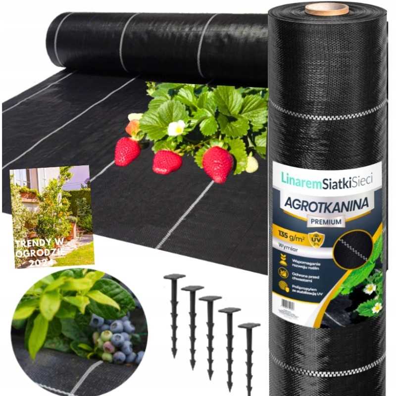 Agrotekstas stiprus juodas 1 6x50 m piktžolėms 135 g m2 mulčiavimas tvarus