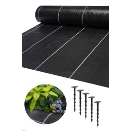 Agrotekstas stiprus juodas 1 6x50 m piktžolėms 135 g m2 mulčiavimas tvarus
