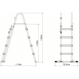 Bestway 58331 dvipusės kopėčios 122 cm baseinui