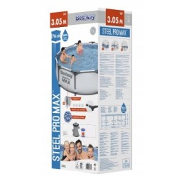 Vip sustiprinto plieno karkaso baseinas 305x76cm 19in1 2022m