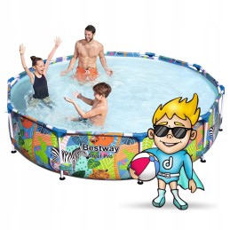 Sodo baseino rėmas su pompa 305 x 66 cm rinkinys 17in1 bestway džiunglės