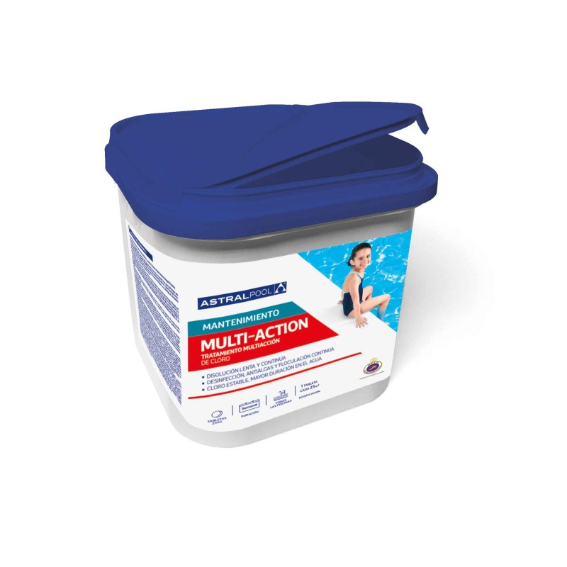Daugiafunkcinės tabletės baseino chlorui 5kg, 250g
