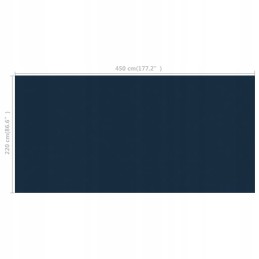 Plaukiojanti saulės folija iš PE 450x220cm juodos ir mėlynos spalvos