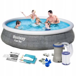 Išplečiamas sodo baseinas 396 x 84 cm rinkinys 9in1 bestway 57376