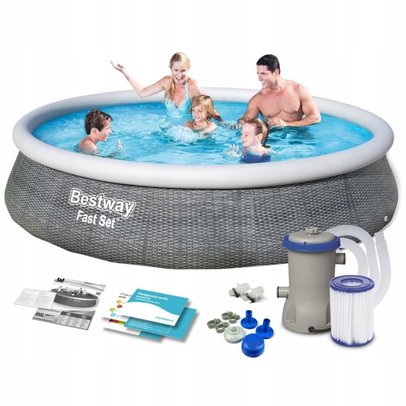 Išplečiamas sodo baseinas 396 x 84 cm rinkinys 9in1 bestway 57376