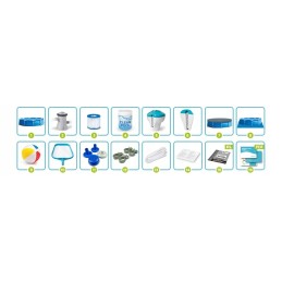 Plieninis sodo baseinas 305 x 76 cm, 15-in-1 intex komplektas