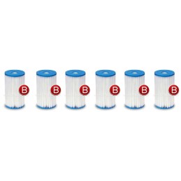 ➡️ 6 x siurblio filtrų komplektas, B tipo intex 29005