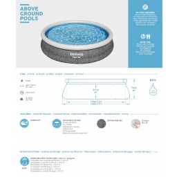 Baseinas 57443 išsiplėtimo žiedas 366x76 cm bestway