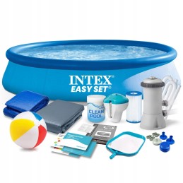 Išsiplečiantis sodo baseinas 396 x 84 cm rinkinys 15 in 1 intex