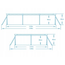 Plieninis sodo baseinas 300 x 201 x 66 cm 5in1 bestway 56404n