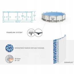 Bestway rėmo baseinas 4678l 305x76cm 8in1 56408