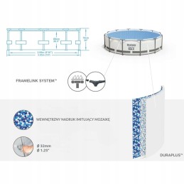 Bestway rėmo baseinas 4678l 305x76cm 8in1 56408