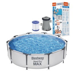 Sodo baseino 305x76 siurblio filtro bestway rėmo rinkinys max šeima