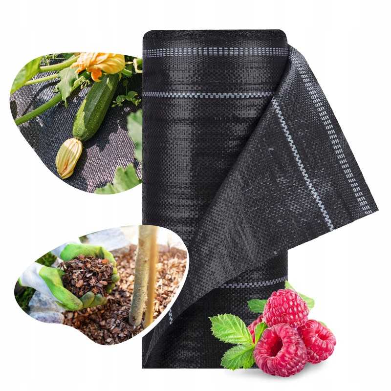 Juodas nuo piktžolių agrotekstilės 1,1x100m agrotekstilės kilimėlis piktžolėms 100g