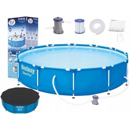 Sodo baseinas 366 x 76 cm, plieninis rėmas, pro bes