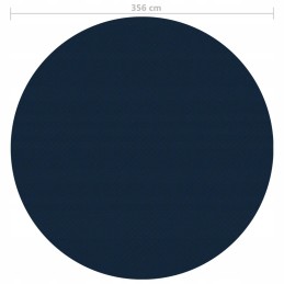 Vidaxl plaukiojanti saulės folija baseinui, 356 cm, juoda ir mėlyna