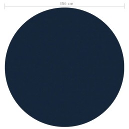 Vidaxl plaukiojanti saulės folija baseinui, 356 cm, juoda ir mėlyna