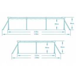Liels taisnstūra karkasa baseins, 300 x 201 cm
