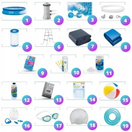 Išplečiamasis sodo baseinas 396x84 intex 28142 rinkinys 19in1 modelis 2024