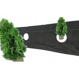 Agromedžiaga, skylės tujoms, 15 cm kas 60 cm, 1,1 x 50 m