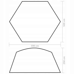 Vidaxl baseino palapinės audinys 590x520x250 kamufliažas