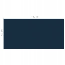 Plaukiojanti saulės folija iš PE 600x300cm juodos ir mėlynos spalvos