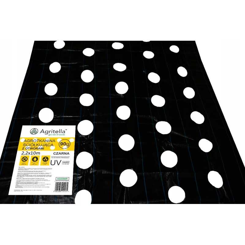 Agrotella mulčiavimo audinys 90g su skylutėmis 2,2x10m ao2200r