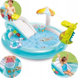 Baseinas, vandens čiuožykla, žaidimų aikštelė, intex irklavimo baseinas