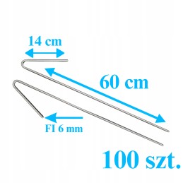 Inkariniai kaiščiai geotinklei geotinklelis 60cm. 100 vnt
