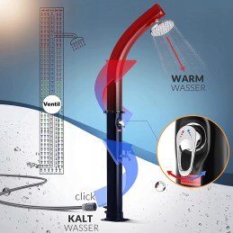 Saulės sodo dušas lietaus dušas 40l 217cm