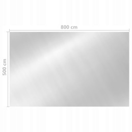 Vidaxl stačiakampė baseino folija 800x500 cm PE sidabras