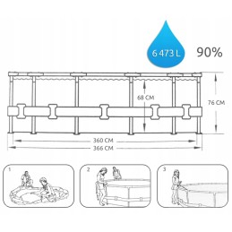 22in1 rėmo sodo baseinas 366x76 bestway