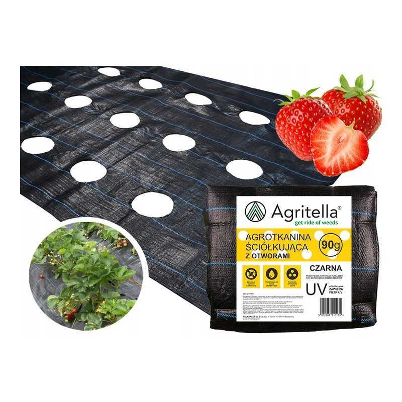 ✨Agritella agroaudina nuo piktžolių su skylutėmis sodinimui į metrą, 3,2x1m, juoda