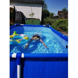 Plieninis sodo baseinas 220 x 150 x 60 cm rinkinys 15 in 1 intex 28270