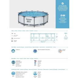 Karkasinis baseinas 366 x 76 cm bestway 56416