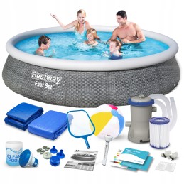 Išsiplečiantis sodo baseinas 396x84cm 16in1 vaikams