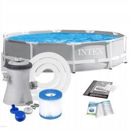 Plieninis sodo baseinas 305 x 76 cm rinkinys 15in1 intex 26702