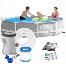 Plieninis sodo baseinas 305 x 76 cm rinkinys 15in1 intex 26702