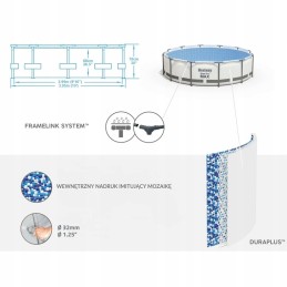 Bestway rėmo baseinas 4678l 305x76cm 8in1 56408