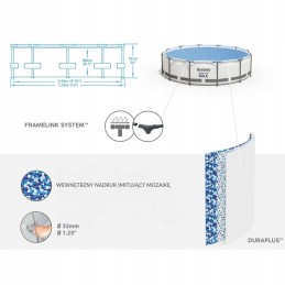 Bestway rėmo baseinas 4678l 305x76cm 8in1 56408