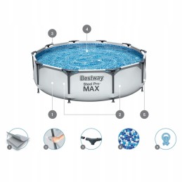 Bestway rėmo baseinas 4678l 305x76cm 8in1 56408