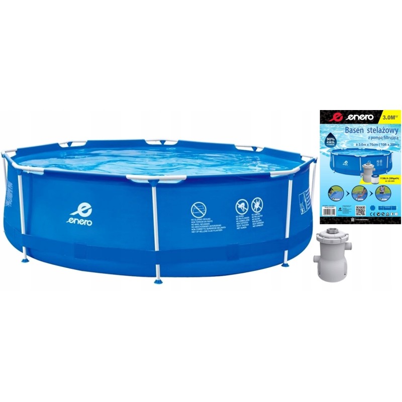Sodo rėmo baseinas 360x76 enero siurblių komplektas