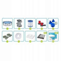 Plieninis sodo baseinas 305x76cm 9in1 bestway naujas