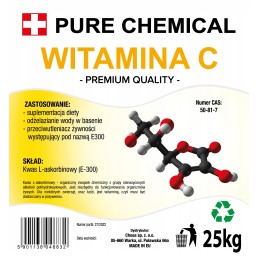 Vitaminas C baseinui, askorbo rūgštis, baseinas 25 kg